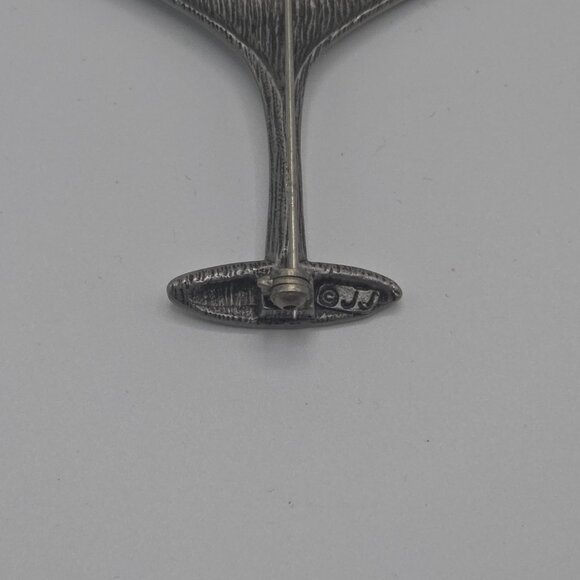 Vintage Jewelry Signed JJ Jonette Martini Cocktail w Olive Brooch - Picture 2 of 5